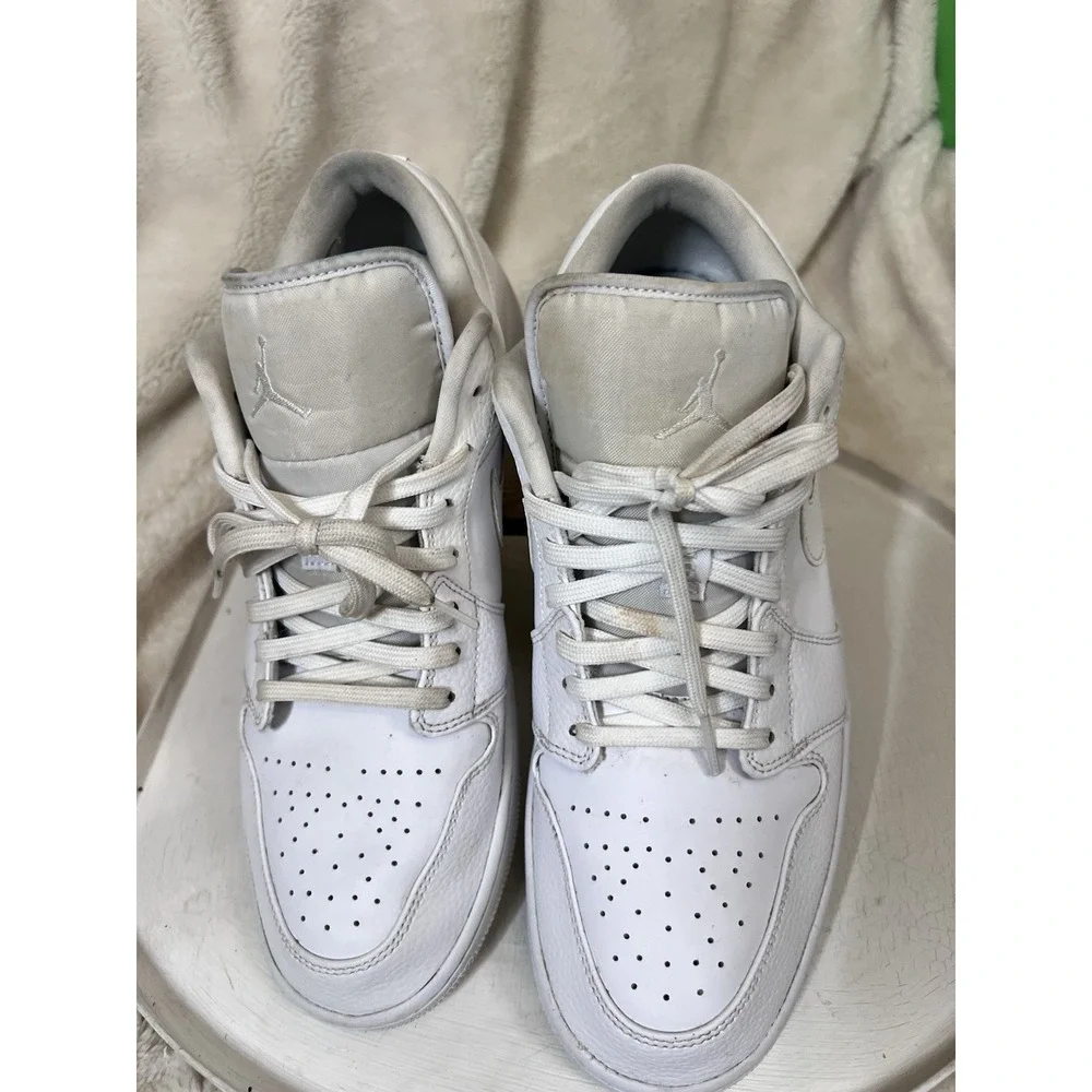 NIKE Air Jordan 1 Low Shoes - Triple White - Mens Size 13 - 553558-130